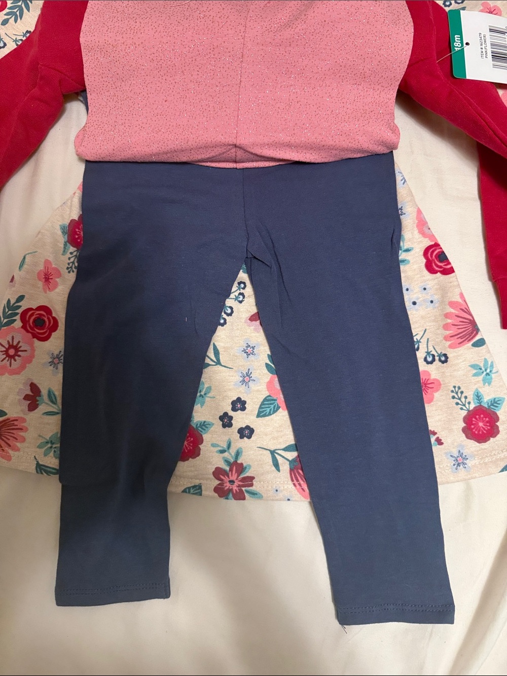 Koala Kids Pink & Raspberry Floral Tunic and Raspberry Sweatshirt Set - Picture 6 of 9